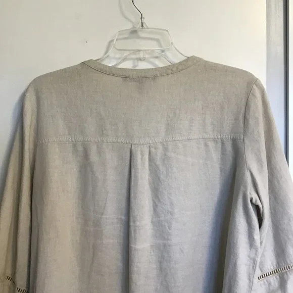 JONES New York Linen Button Front Blouse - Picture 4 of 7